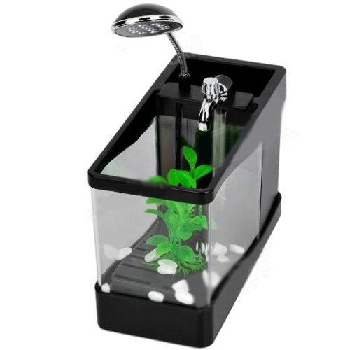 Aquário USB com Led para Escritório com Luminária e Porta Treco - Imagem 4